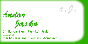 andor jasko business card